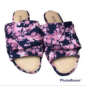 JUSTFAB blue & purple floral flats size 8